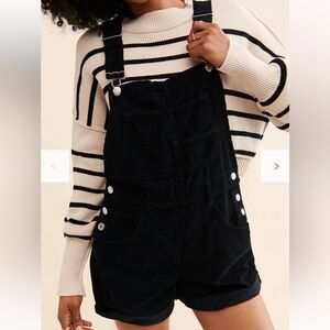 We The Free Black Corduroy Shortalls